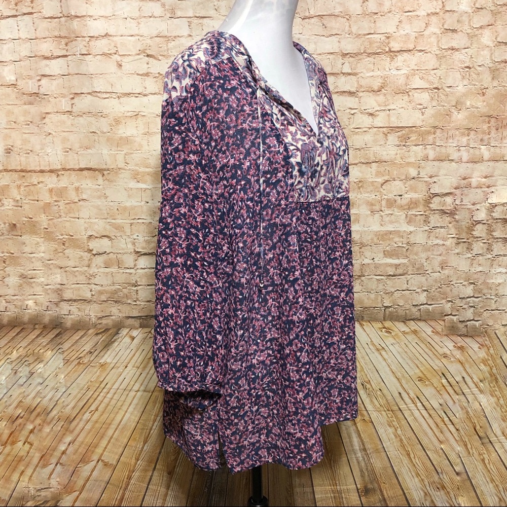 Chaps Printed Peasant Blouse - Picture 4 of 8
